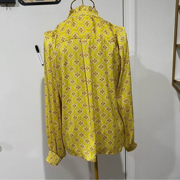 Rachel Rachel Roy Yellow Patterned Blouse Size S - Picture 4 of 6
